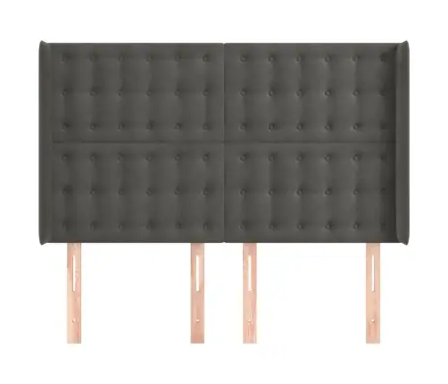 Galvgalis Ar Malām, Tumši Pelēks Samts, 147X16X118/128 Cm Vidaxl