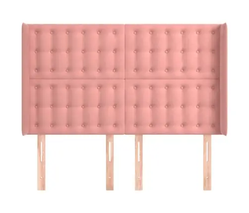 Galvgalis Ar Malām, Rozā Samts, 147X16X118/128 Cm Vidaxl