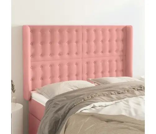 Galvgalis Ar Malām, Rozā Samts, 147X16X118/128 Cm Vidaxl