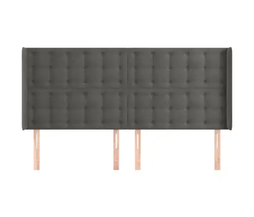 Galvūgalis Su Auselėmis,Tamsiai Pilkos,163X16X118/128cmAksomas