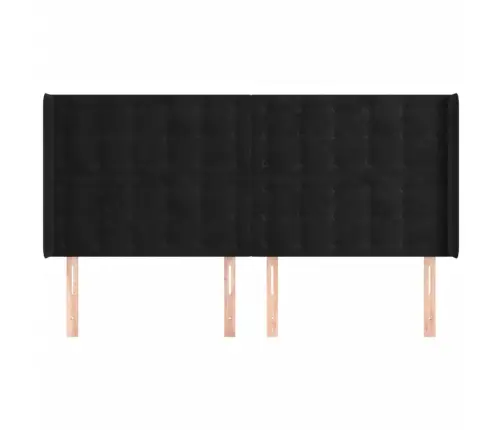 Galvgalis Ar Malām, Melns Samts, 163X16X118/128 Cm Vidaxl