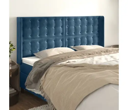 Galvgalis Ar Malām, Tumši Zils Samts, 163X16X118/128 Cm Vidaxl