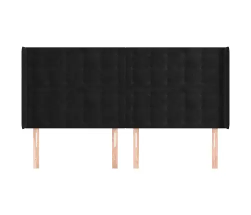 Galvgalis Ar Malām, Melns Samts, 183X16X118/128 Cm Vidaxl