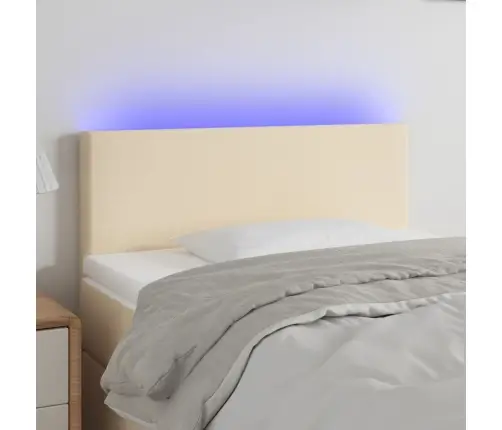 Gultas Galvgalis Ar Led, 80X5X78/88 Cm, Krēmkrāsas Audums Vidaxl