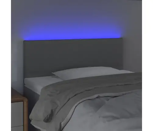 Gultas Galvgalis Ar Led, 90X5X78/88 Cm, Gaiši Pelēks Audums Vidaxl