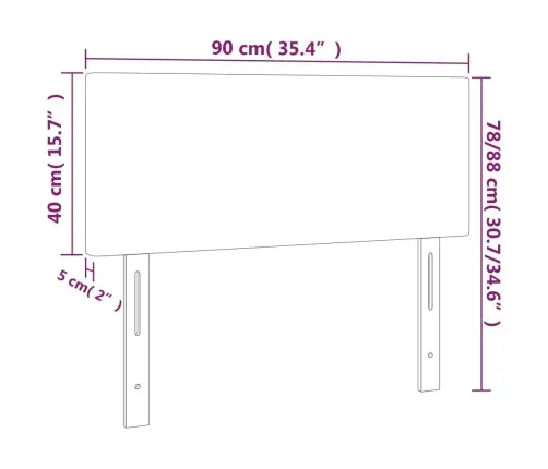 Led-Voodipeats, Tumepruun, 90X5X78/88 cm Kangas