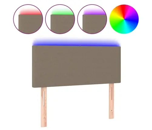 Galvūgalis Su Led, Taupe Spalvos, 90X5X78/88cm Audinys