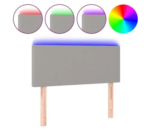 Gultas Galvgalis Ar Led, 100X5X78/88 Cm, Gaiši Pelēks Audums Vidaxl