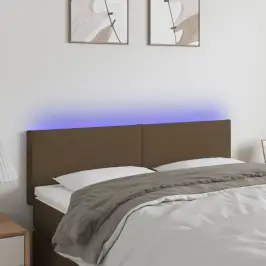Gultas Galvgalis Ar Led, 144X5X78/88 Cm, Tumši Brūns Audums Vidaxl