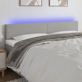 Gultas Galvgalis Ar Led, 160X5X78/88 Cm, Gaiši Pelēks Audums Vidaxl