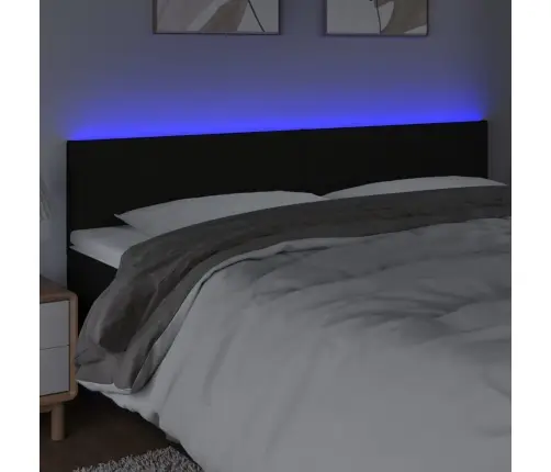 Gultas Galvgalis Ar Led, 160X5X78/88 Cm, Melns Audums Vidaxl