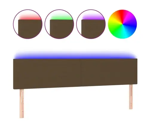 Gultas Galvgalis Ar Led, 160X5X78/88 Cm, Tumši Brūns Audums Vidaxl