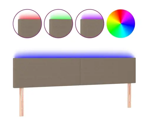 Galvūgalis Su Led, Taupe Spalvos, 160X5X78/88cm Audinys Galvūgalis Su Led, Taupe Spalvos, 160X5X78/88cm Audinys