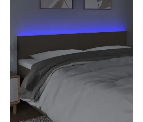 Galvūgalis Su Led, Taupe Spalvos, 160X5X78/88cm Audinys Galvūgalis Su Led, Taupe Spalvos, 160X5X78/88cm Audinys