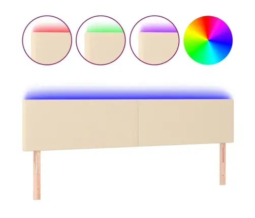 Galvūgalis Su Led, Kreminės Spalvos, 160X5X78/88cm Audinys
