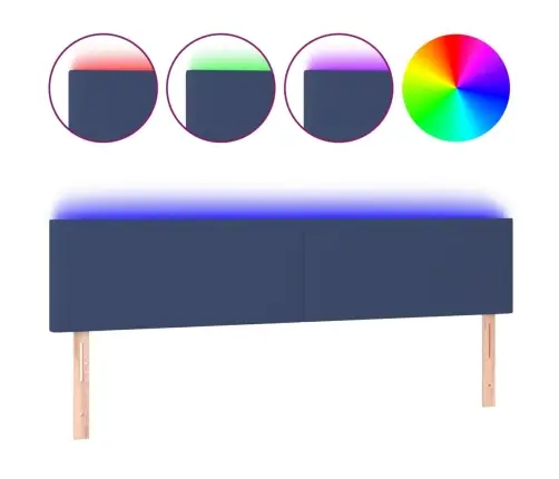 Gultas Galvgalis Ar Led, 160X5X78/88 Cm, Zils Audums Vidaxl