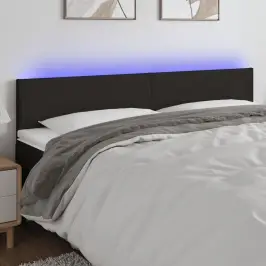 Gultas Galvgalis Ar Led, 180X5X78/88 Cm, Melns Audums Vidaxl