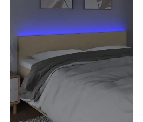 Galvūgalis Su Led, Kreminės Spalvos, 180X5X78/88cm Audinys