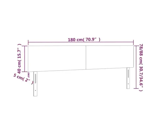 Gultas Galvgalis Ar Led, 180X5X78/88 Cm, Zils Audums Vidaxl Gultas Galvgalis Ar Led, 180X5X78/88 Cm, Zils Audums Vidaxl