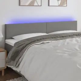 Gultas Galvgalis Ar Led, 200X5X78/88 Cm, Tumši Pelēks Audums Vidaxl
