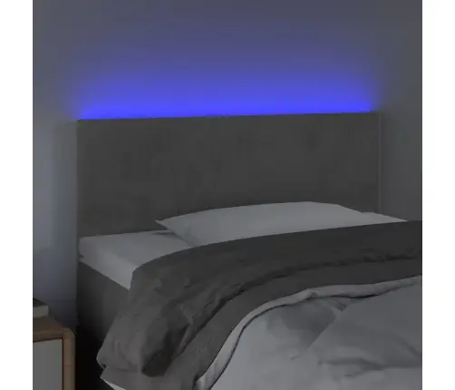 Galvūgalis Su Led, Šviesiai Pilkas, 80X5X78/88cm Aksomas Galvūgalis Su Led, Šviesiai Pilkas, 80X5X78/88cm Aksomas