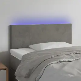 Galvūgalis Su Led, Šviesiai Pilkas, 80X5X78/88cm Aksomas