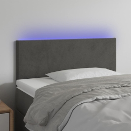 Gultas Galvgalis Ar Led, 90X5X78/88 Cm, Tumši Pelēks Samts Vidaxl