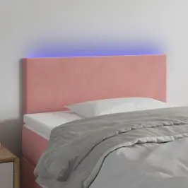 Galvūgalis Su Led, Rožinės Spalvos, 90X5X78/88cm Aksomas