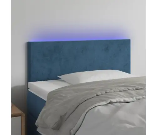 Gultas Galvgalis Ar Led, 100X5X78/88 Cm, Zils Samts Vidaxl