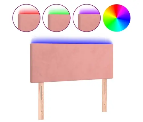Gultas Galvgalis Ar Led, 100X5X78/88 Cm, Rozā Samts Vidaxl