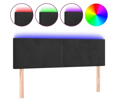 Led-Voodipeats, Must, 144X5X78/88 cm Samet