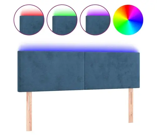 Led-Voodipeats, Tumesinine, 144X5X78/88 cm Samet