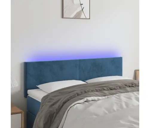 Led-Voodipeats, Tumesinine, 144X5X78/88 cm Samet