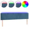 Gultas Galvgalis Ar Led, 200X5X78/88 Cm, Tumši Zils Samts Vidaxl