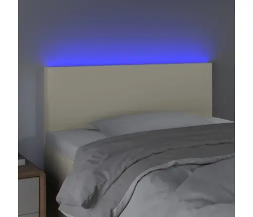 Gultas Galvgalis Ar Led, 80X5X78/88 Cm, Krēmkrāsas Mākslīgā Āda Vidaxl