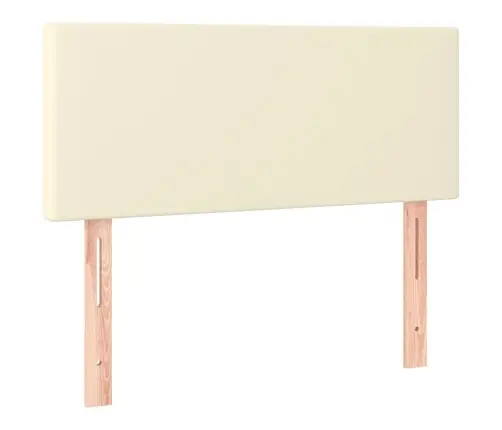 Gultas Galvgalis Ar Led, 80X5X78/88 Cm, Krēmkrāsas Mākslīgā Āda Vidaxl