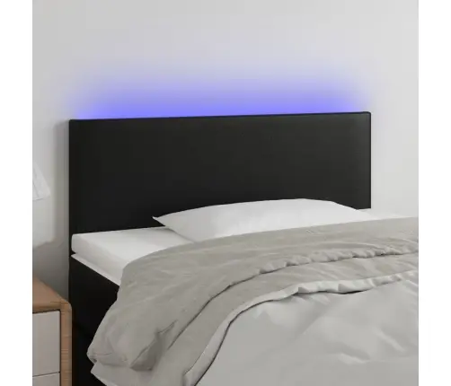 Gultas Galvgalis Ar Led, 90X5X78/88 Cm, Melna Mākslīgā Āda Vidaxl