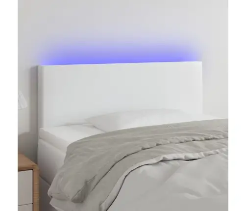Galvūgalis Su Led, Baltos Spalvos, 90X5X78/88cm Dirbtinė Oda