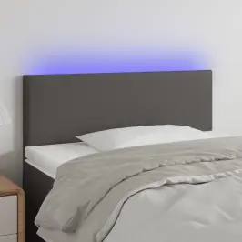 Gultas Galvgalis Ar Led, 90X5X78/88 Cm, Pelēka Mākslīgā Āda Vidaxl