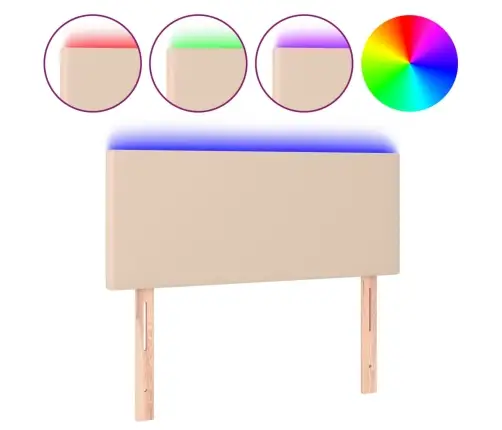 Gultas Galvgalis Ar Led, 90X5X78/88 Cm, Kapučīno Mākslīgā Āda Vidaxl