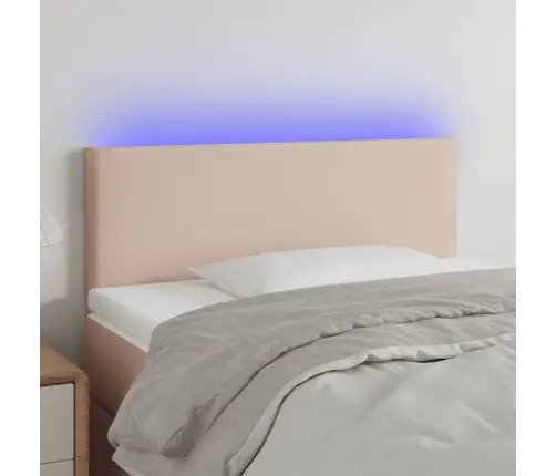 Gultas Galvgalis Ar Led, 90X5X78/88 Cm, Kapučīno Mākslīgā Āda Vidaxl