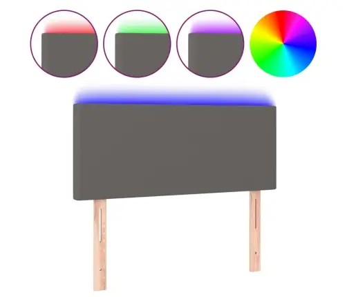 Galvūgalis Su Led, Pilkos Spalvos,100X5X78/88cm Dirbtinė Oda