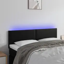 Led-Voodipeats, Must, 144X5X78/88 cm Kunstnahk