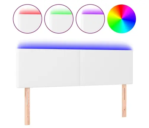 Led-Voodipeats, Valge, 144X5X78/88 Cm Kunstnahk