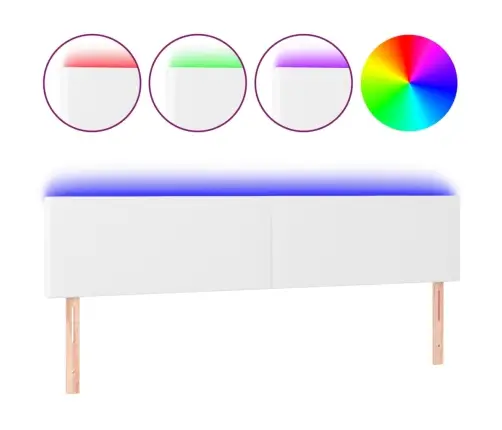 Gultas Galvgalis Ar Led, 160X5X78/88 Cm, Balta Mākslīgā Āda Vidaxl Gultas Galvgalis Ar Led, 160X5X78/88 Cm, Balta Mākslīgā Āda Vidaxl