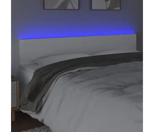 Gultas Galvgalis Ar Led, 160X5X78/88 Cm, Balta Mākslīgā Āda Vidaxl Gultas Galvgalis Ar Led, 160X5X78/88 Cm, Balta Mākslīgā Āda Vidaxl