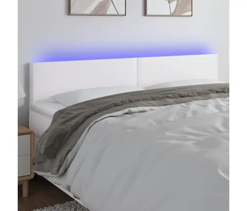 Gultas Galvgalis Ar Led, 160X5X78/88 Cm, Balta Mākslīgā Āda Vidaxl Gultas Galvgalis Ar Led, 160X5X78/88 Cm, Balta Mākslīgā Āda Vidaxl