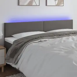 Galvūgalis Su Led, Pilkos Spalvos, 180X5X78/88cm Dirbtinė Oda