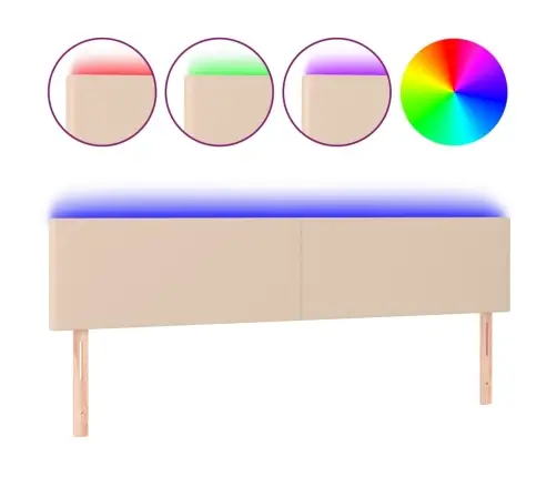 Gultas Galvgalis Ar Led, 180X5X78/88 Cm, Kapučīno Mākslīgā Āda Vidaxl Gultas Galvgalis Ar Led, 180X5X78/88 Cm, Kapučīno Mākslīgā Āda Vidaxl