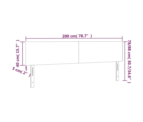 Gultas Galvgalis Ar Led, 200X5X78/88 Cm, Kapučīno Mākslīgā Āda Vidaxl